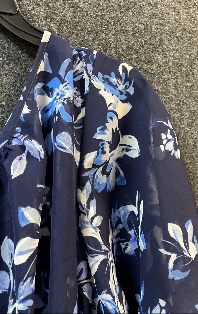 Jessica Howard Women's Floral Midi Dress Blue Flutter Sleeve NWT Size 22W