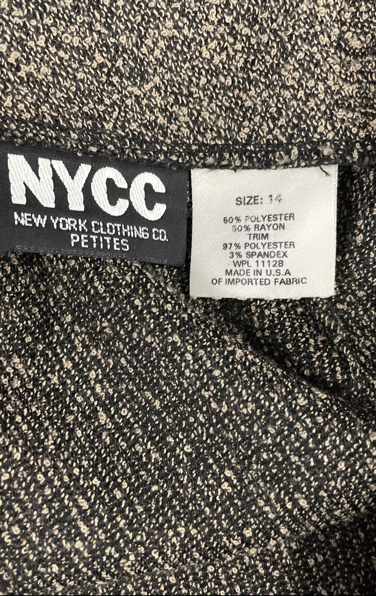 Vintage 90s NYCC New York Clothing Co Textured Skirt Suit Set Zip Jacket Sz 14P