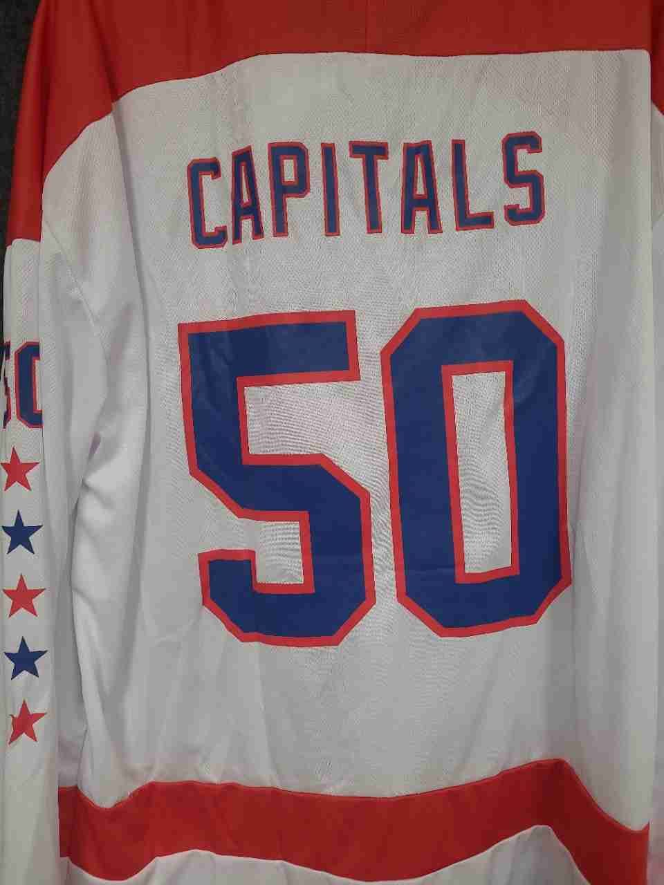 Coyote Washington Capitals Men's Hockey Jersey Lace Up Neck White #50 Sz XL