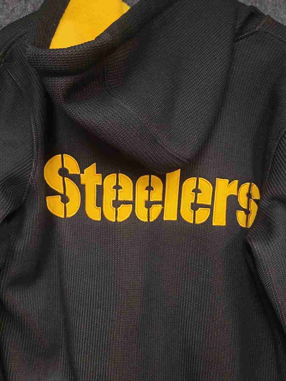 NFL Pittsburgh Steelers Mens Full Zip Hoodie Jacket Yellow Fleece Lined Sz M