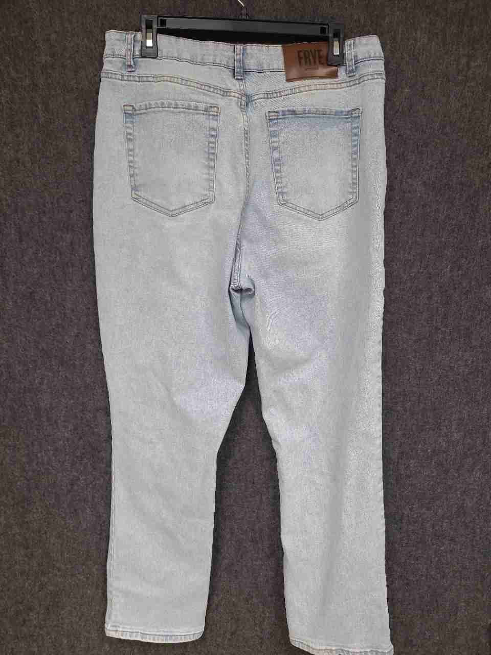 Frye Women's Light Wash High Rise Straight Leg Stretch Denim Jeans Sz 12/31