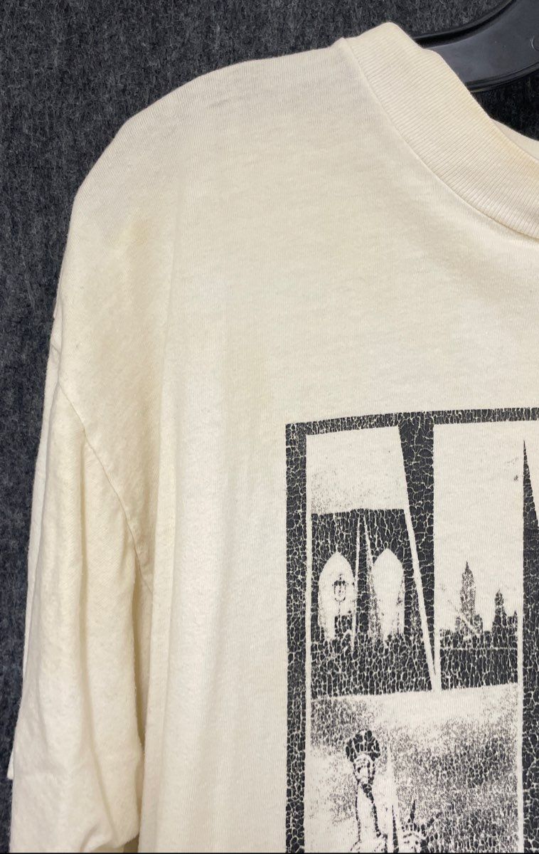 Sun Wear Vintage 90s Men's Off White NYC Skyline Souvenir T-Shirt Size L
