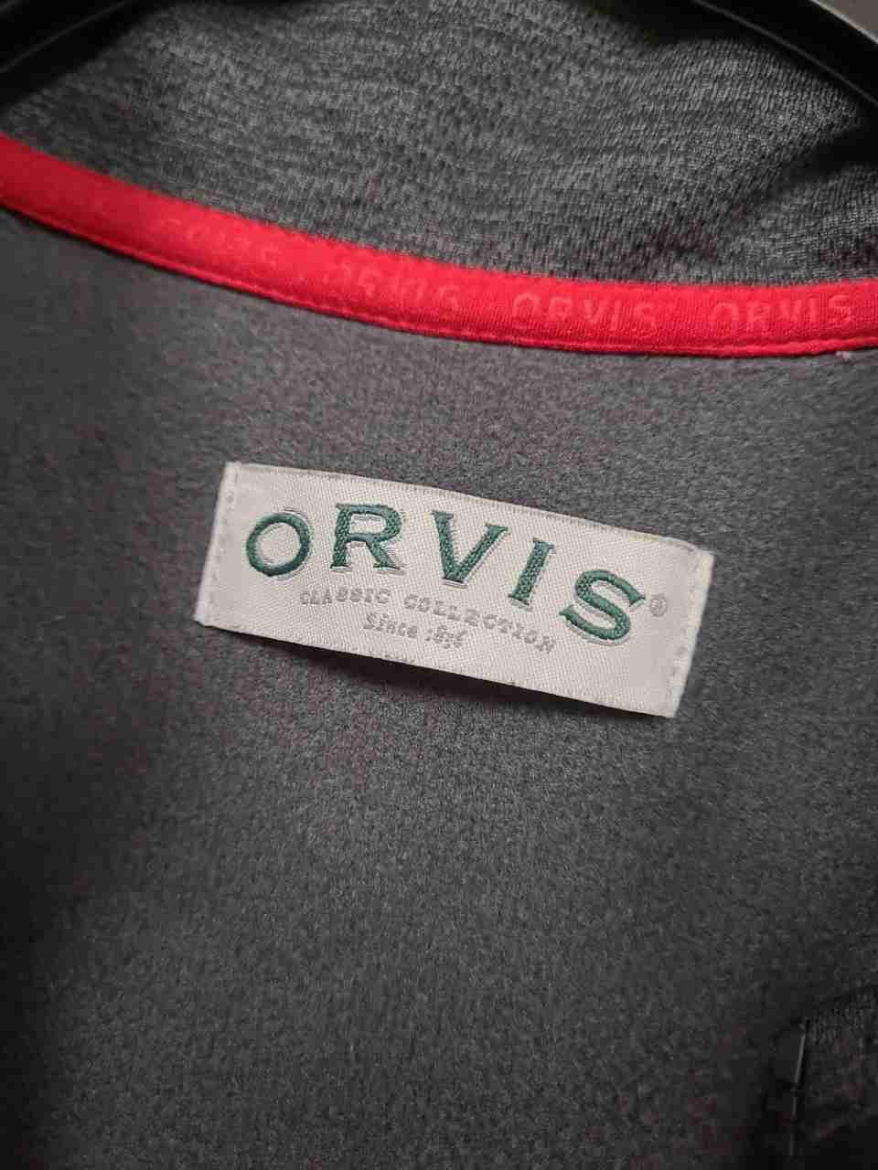 Orvis Men's Classic Collection Gray Contrast Full Zip Sweater Fleece Jacket XL