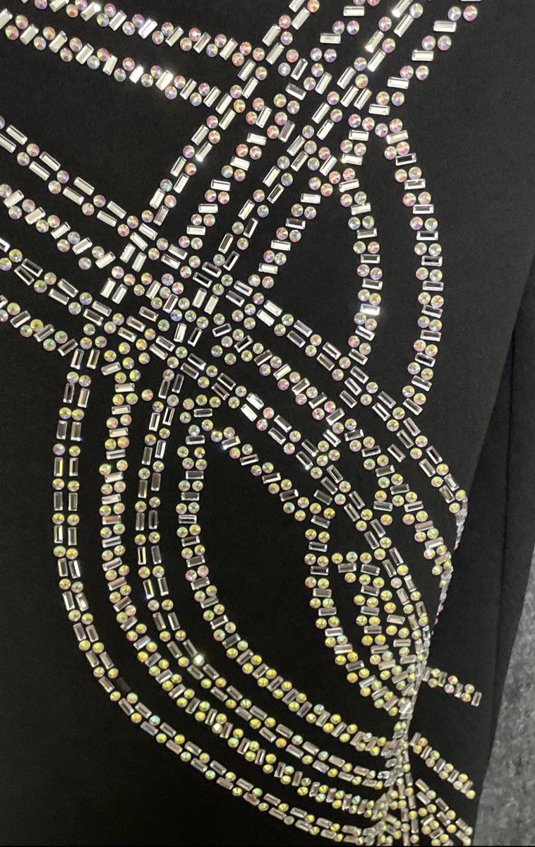 Fashion Nova Women's So Temping Embellished Mini Dress Black Rhinestone NWT M