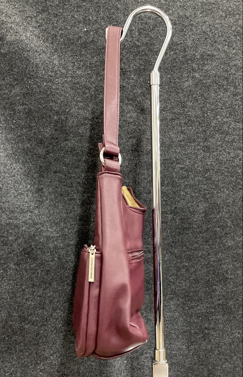 Giani Bernini Maroon Leather Hobo Shoulder Bag Purse Silver Hardware