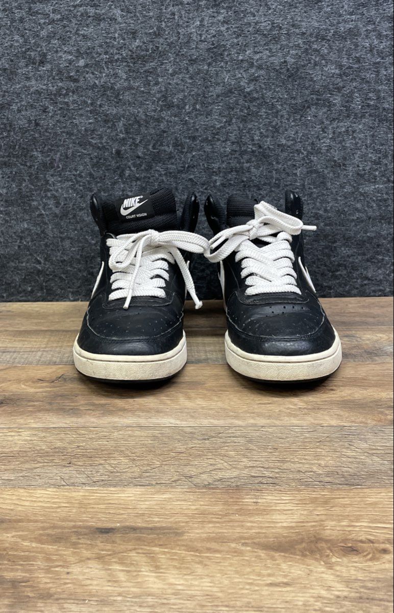 Nike Court Vision Mid Black White Sneakers Size 9 CD5466-001
