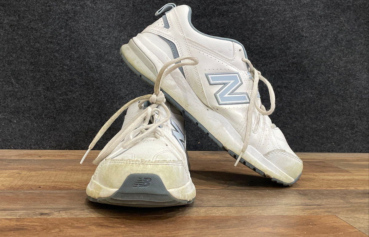 New Balance 608 v5 White Blue Women's Training Shoes Size 9.5 Wide