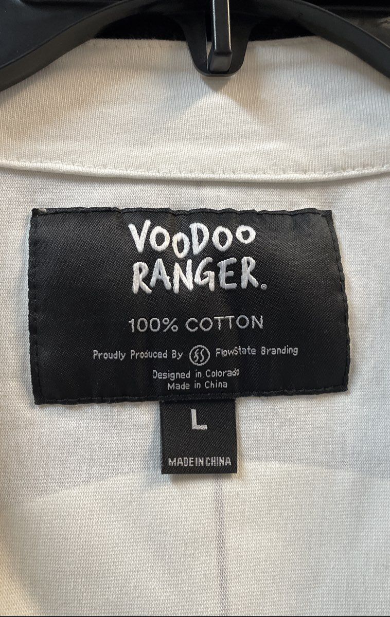 Voodoo Ranger Men's White Pinstripe Cotton Baseball Jersey Shirt Size Large