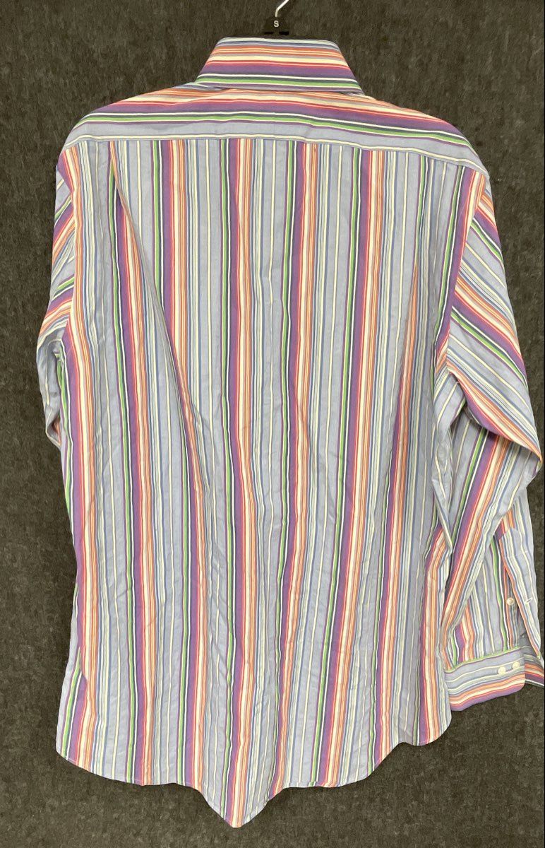 Polo Ralph Lauren Men's Regent Custom Fit Multi-Color Striped Shirt Sz 16 32/33