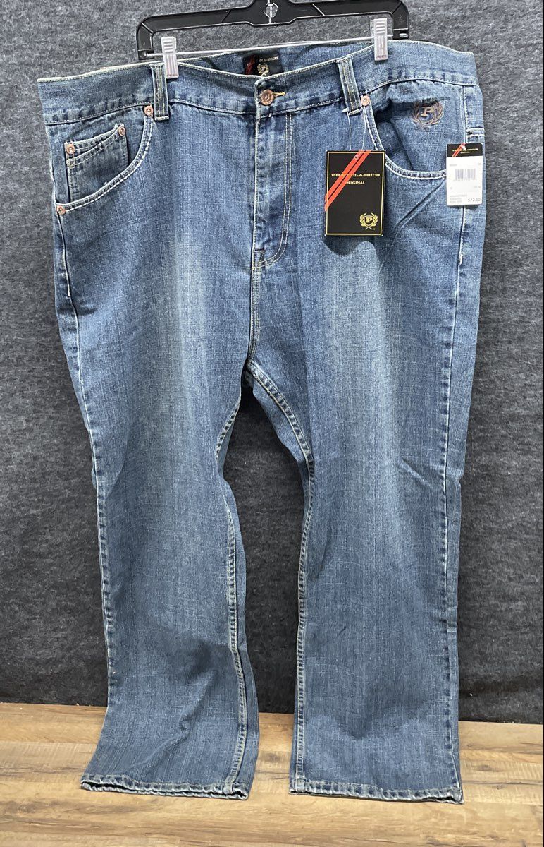 Vintage Y2K Phat Classics Men's Blue Argyle Relaxed Fit Jeans Sz 46x32 NWT