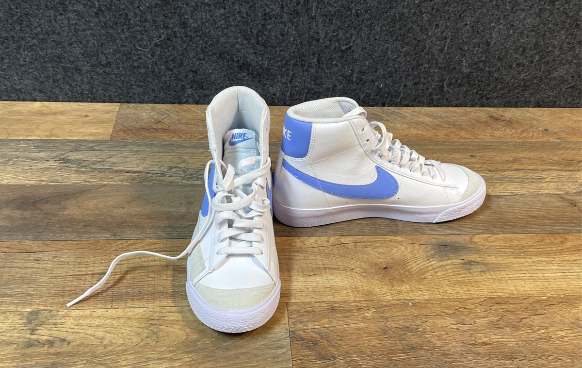 Nike Blazer Mid 77 White University Blue Leather Sneakers Size 7Y DM0886-123
