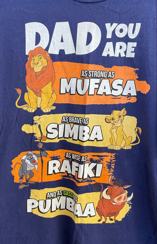 Disney Men's Lion King Dad Graphic T-Shirt Navy Blue XL