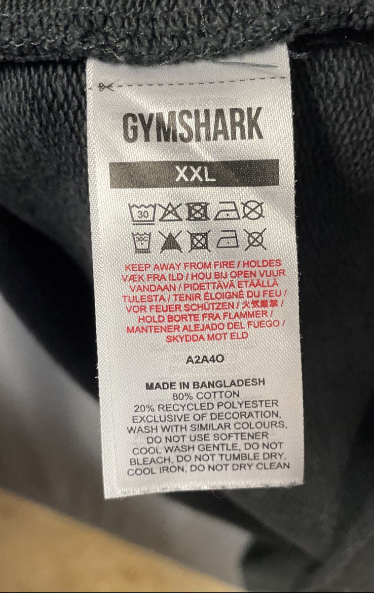 Gymshark Men's Black Lifting Club Oversized Short Sleeve Sweatshirt Sz XXL NWOT