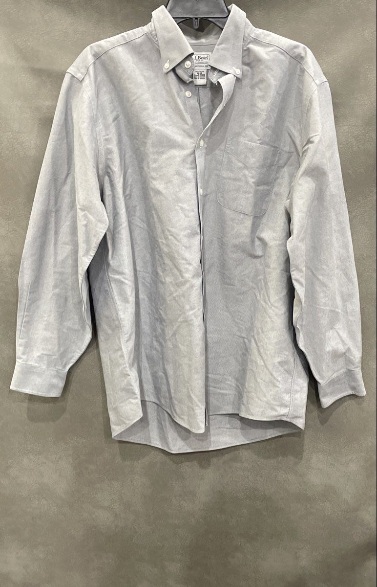 L.L. Bean Men's Light Blue Traditional Fit Long Sleeve Oxford Shirt Sz 16-34