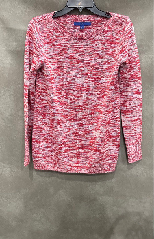 Apt. 9 Women's Pink Marled Knit Crewneck Long Sleeve Pullover Sweater Size XS