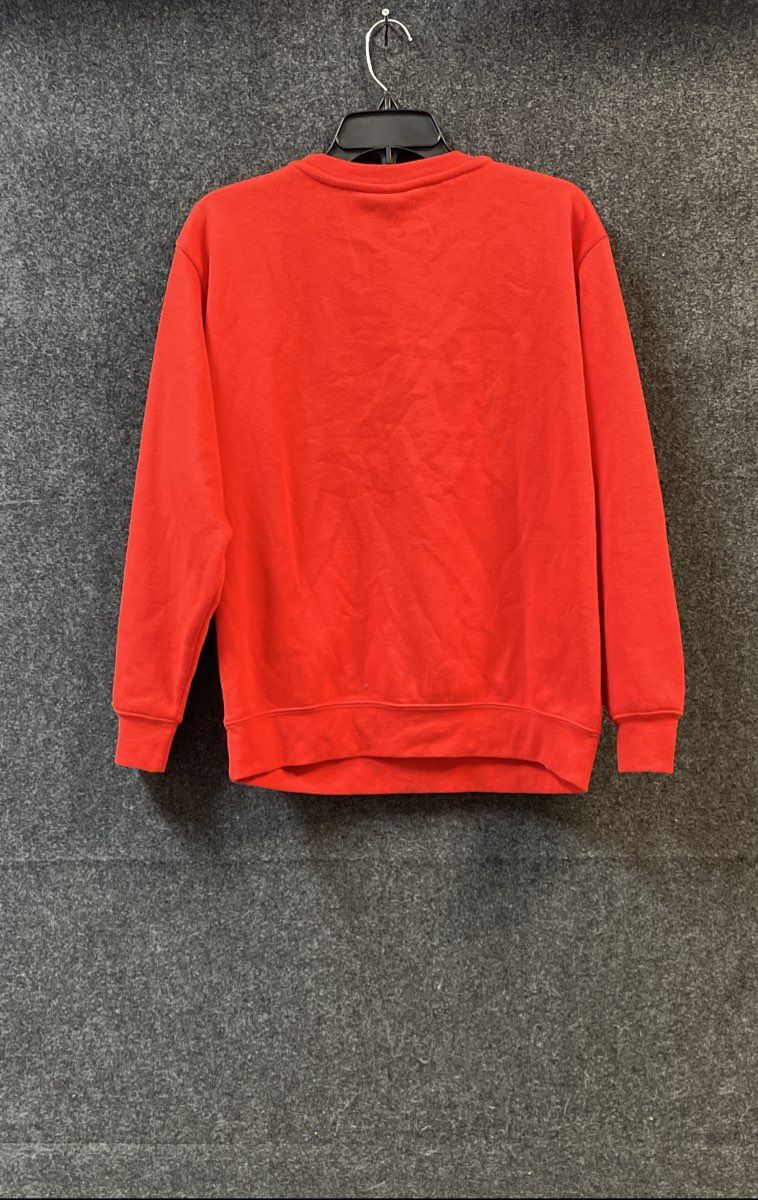 Peanuts Women's Red Christmas Sweatshirt Embroidered Graphic Characters Sz L