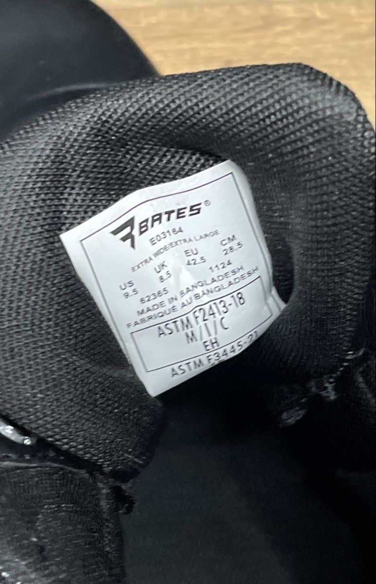 Bates Tactical Sport 2 Side Zip Composite Toe Black Work Boots Men's Size 9.5 E