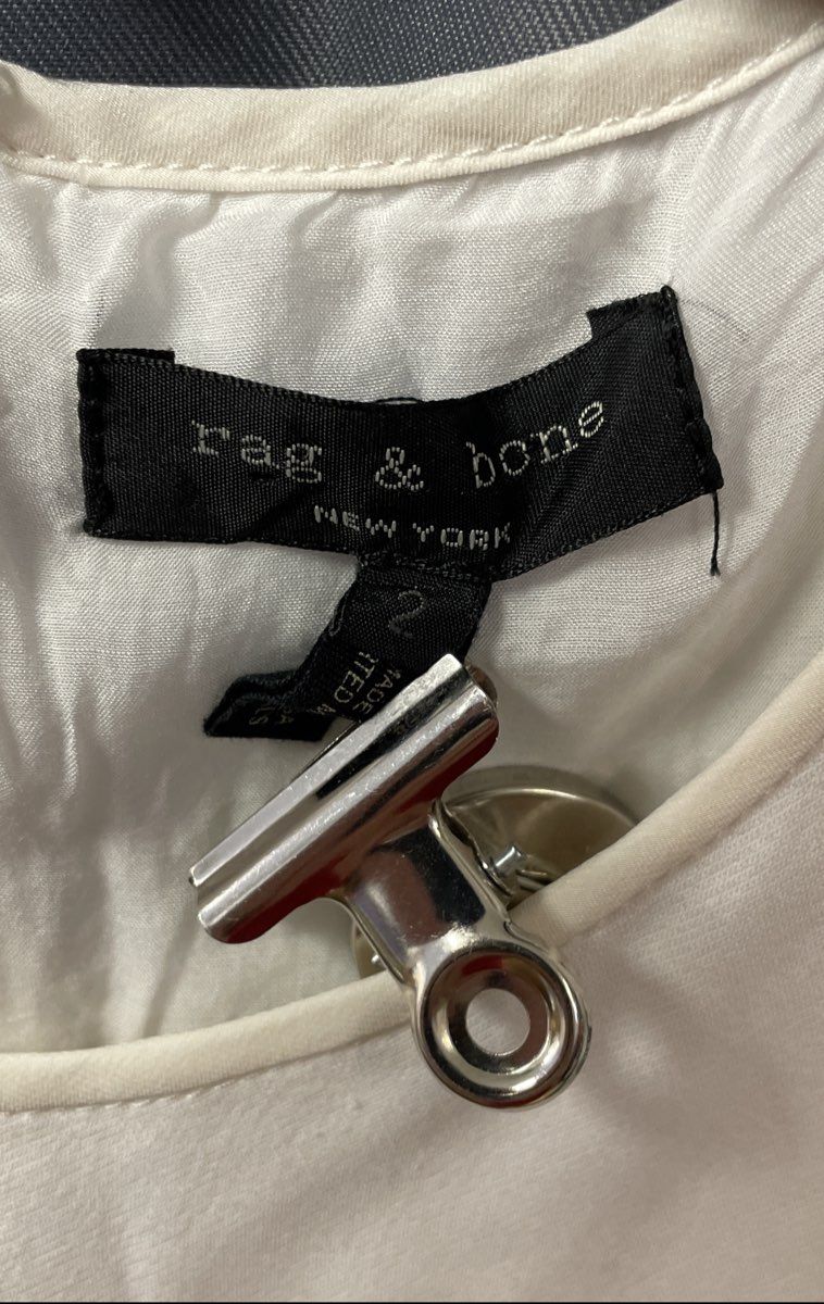 Rag & Bone Women's White Black Contrast Side Panel Sleeveless Dress Sz 2