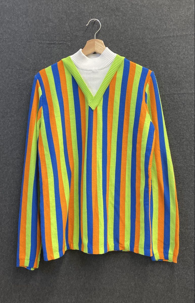 Sesame Street Unisex Bert Striped Cosplay Costume Sweater Size S