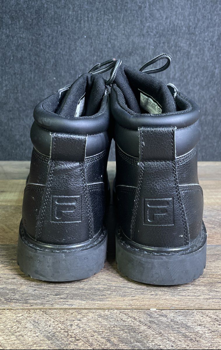 Fila Landing Steel Toe Black Men's Work Boots Size 9