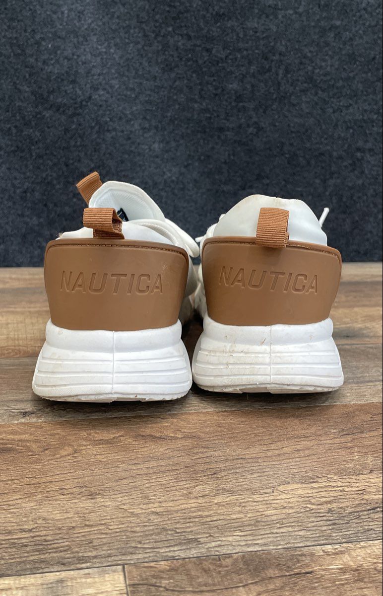 Nautica White Brown N-Tech Comfort Lifestyle Mesh Sneakers Men's Size 10