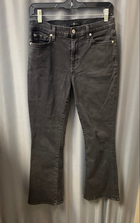 7 For All Mankind Women's Cropped Bootcut Jeans Dark Grey Stretch Size 27