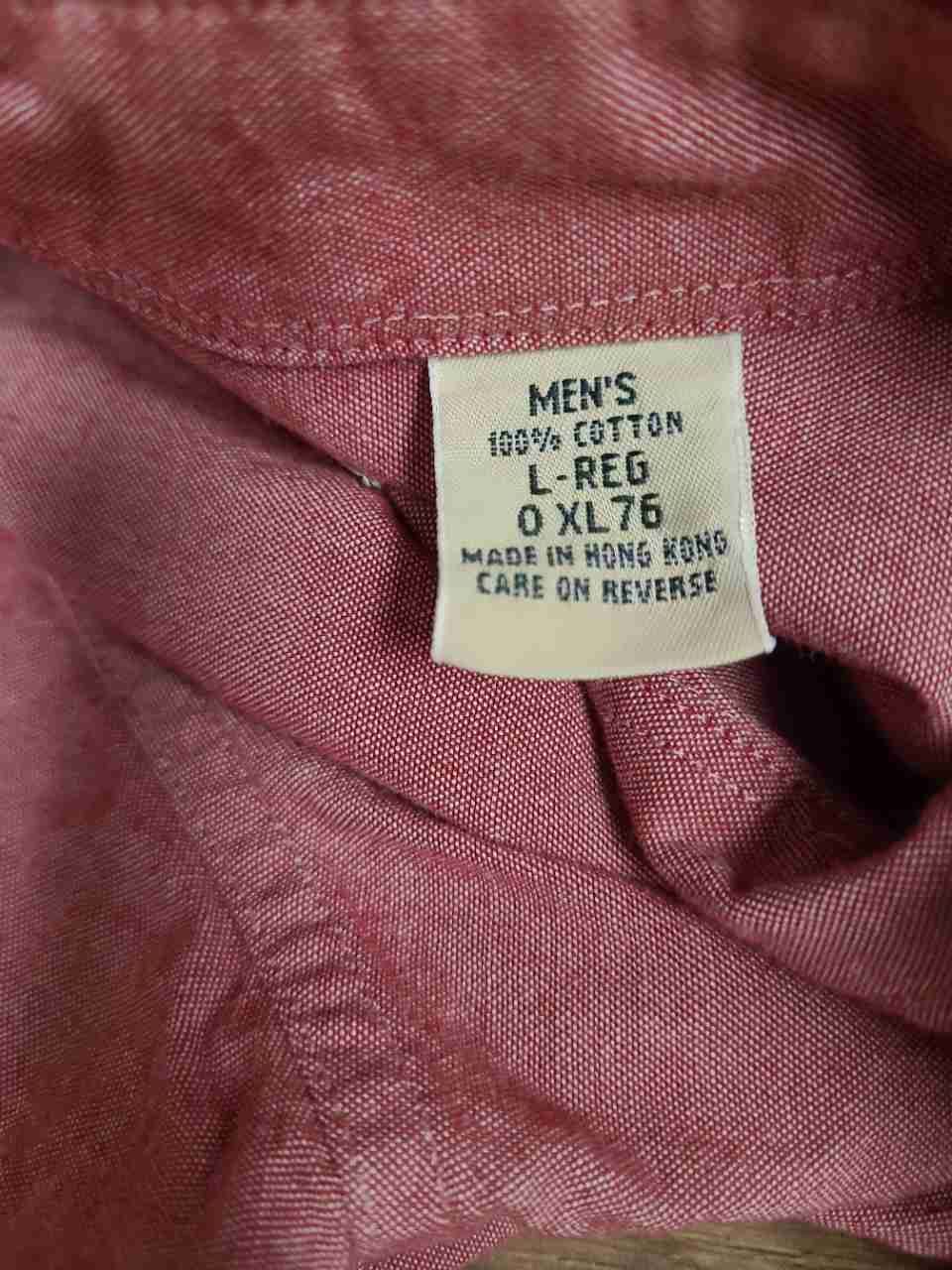 L.L. Bean Men's Vintage 90s Red Cotton Long Sleeve Button Down Shirt Sz L-REG