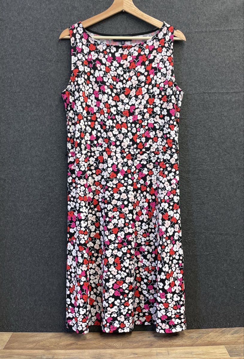Jones New York Signature Women's Floral Print Sleeveless Midi Dress Sz M