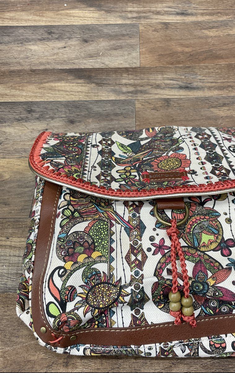 Sakroots Artist Circle Multicolored Print Coated Canvas Backpack Bag