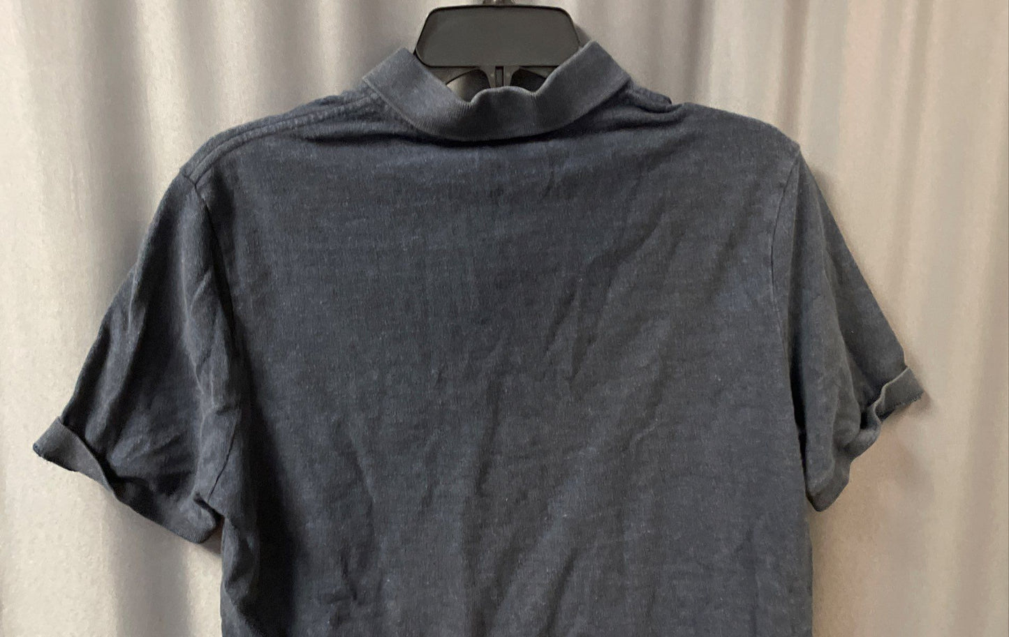 Polo Ralph Lauren Men's Navy Blue Heathered Cotton Short Sleeve Polo Shirt Sz M