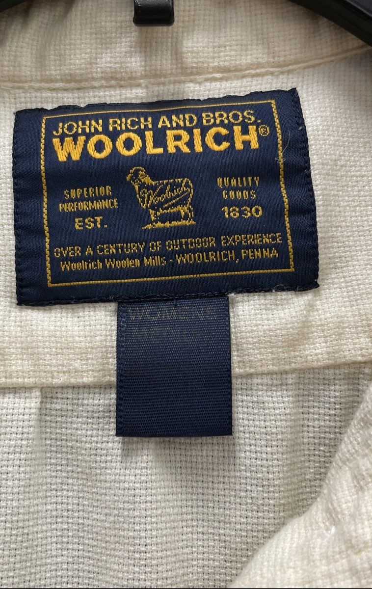 Woolrich Women's Ivory 100% Cotton Short Sleeve Button Up Camp Shirt Sz M