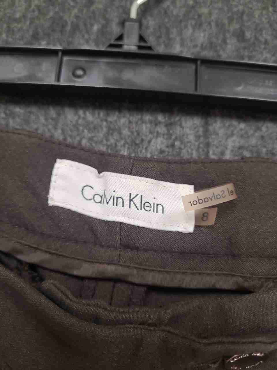Calvin Klein Women's Brown Stretch Straight Leg Dress Pants Trousers Sz 8