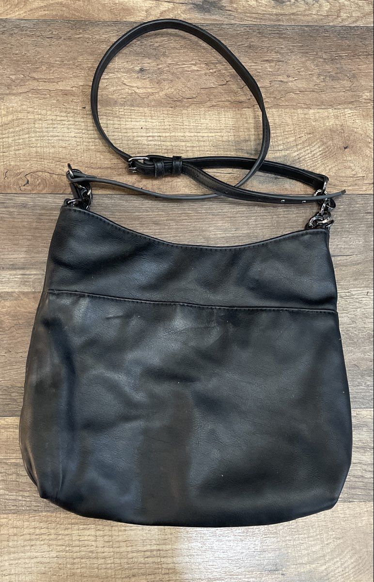 Simply Vera Vera Wang Black Crossbody Bag Chain Accent Shoulder Purse