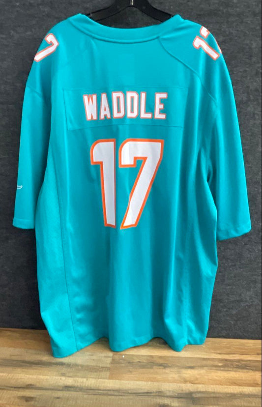Nike Men's Miami Dolphins Jaylen Waddle #17 Aqua On Field Football Jersey XXL