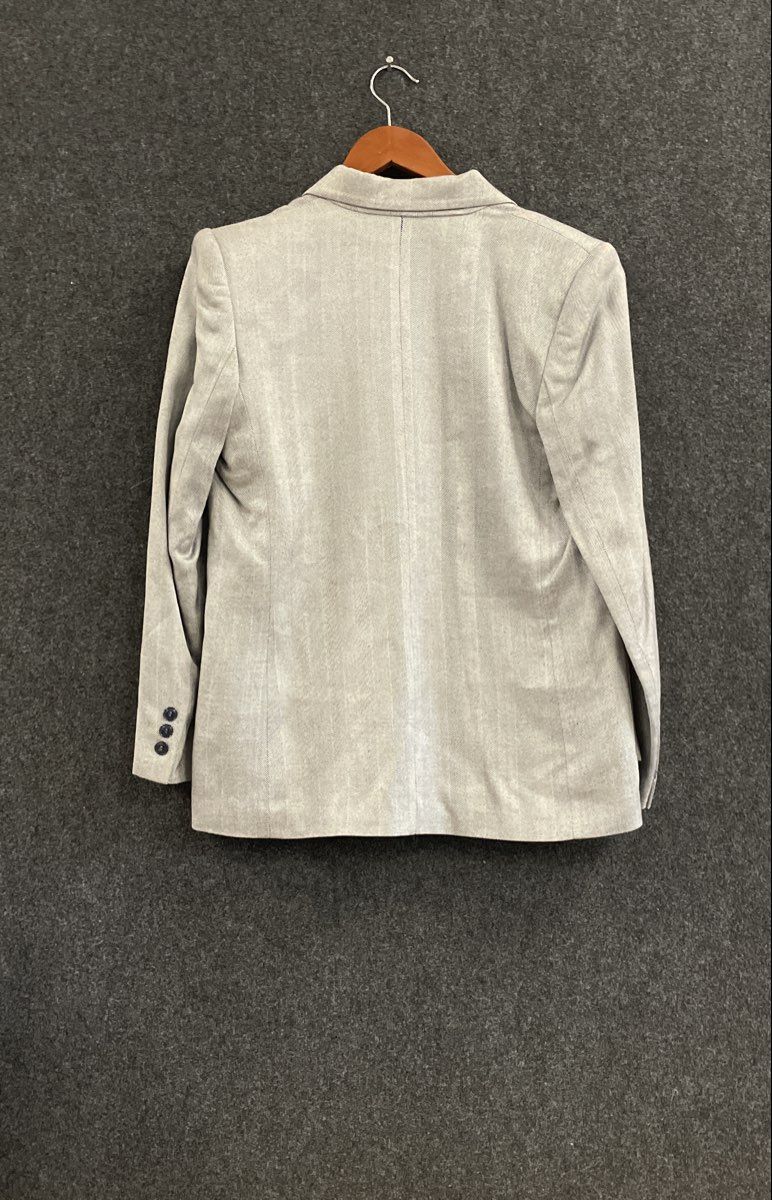 Glenbrooke Women's Blazer Gray Herringbone Vintage 90s Rayon Single Button Sz 10