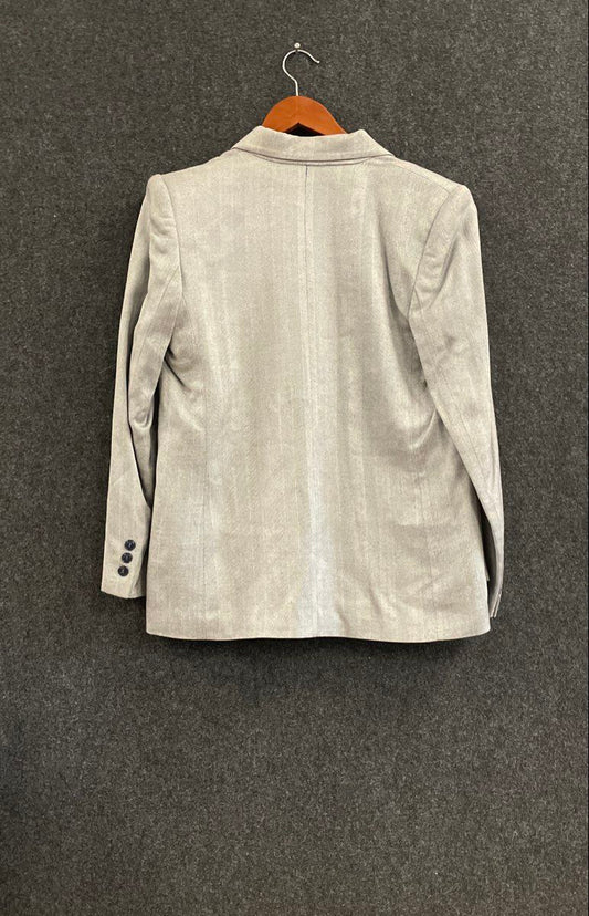 Glenbrooke Women's Blazer Gray Herringbone Vintage 90s Rayon Single Button Sz 10