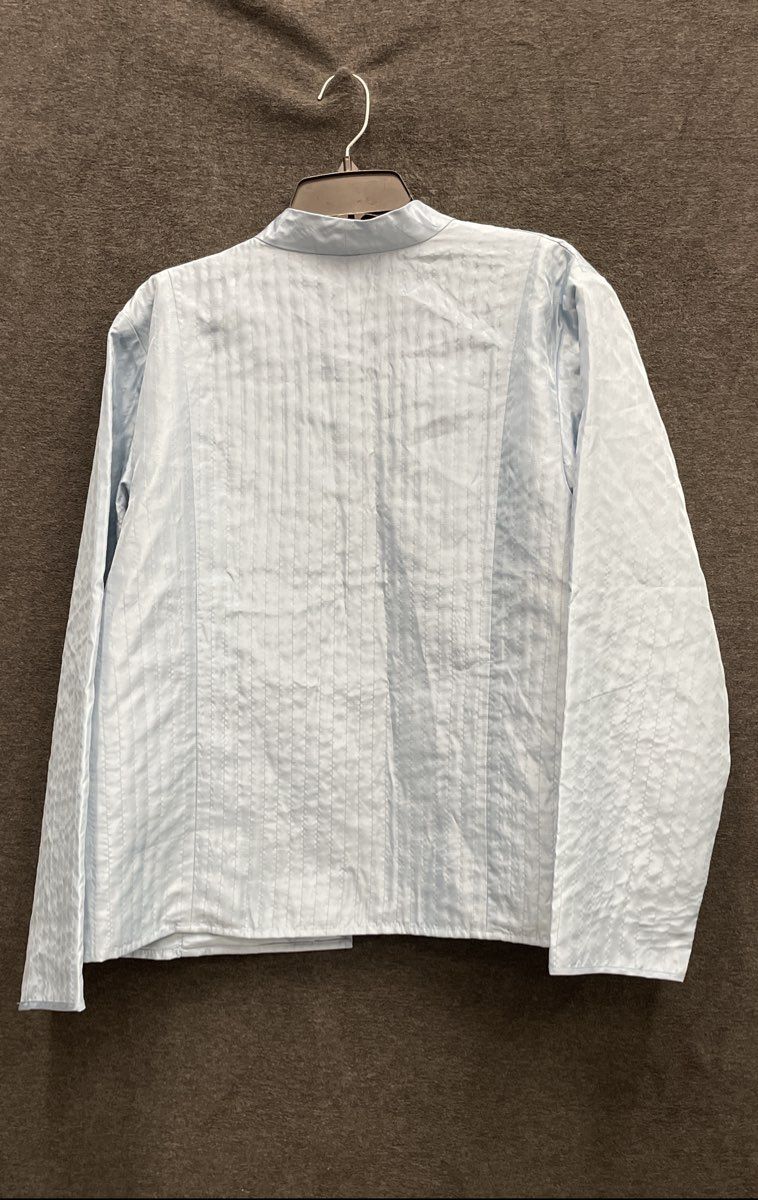 Coldwater Creek Women's Light Blue 100% Silk Open Front Textured Jacket Sz L NWT