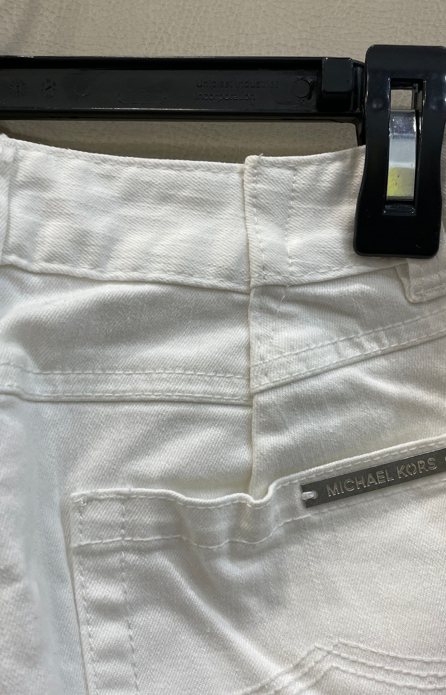 Michael Kors Women's White Denim Straight Leg Five-Pocket Stretch Pants Sz 4