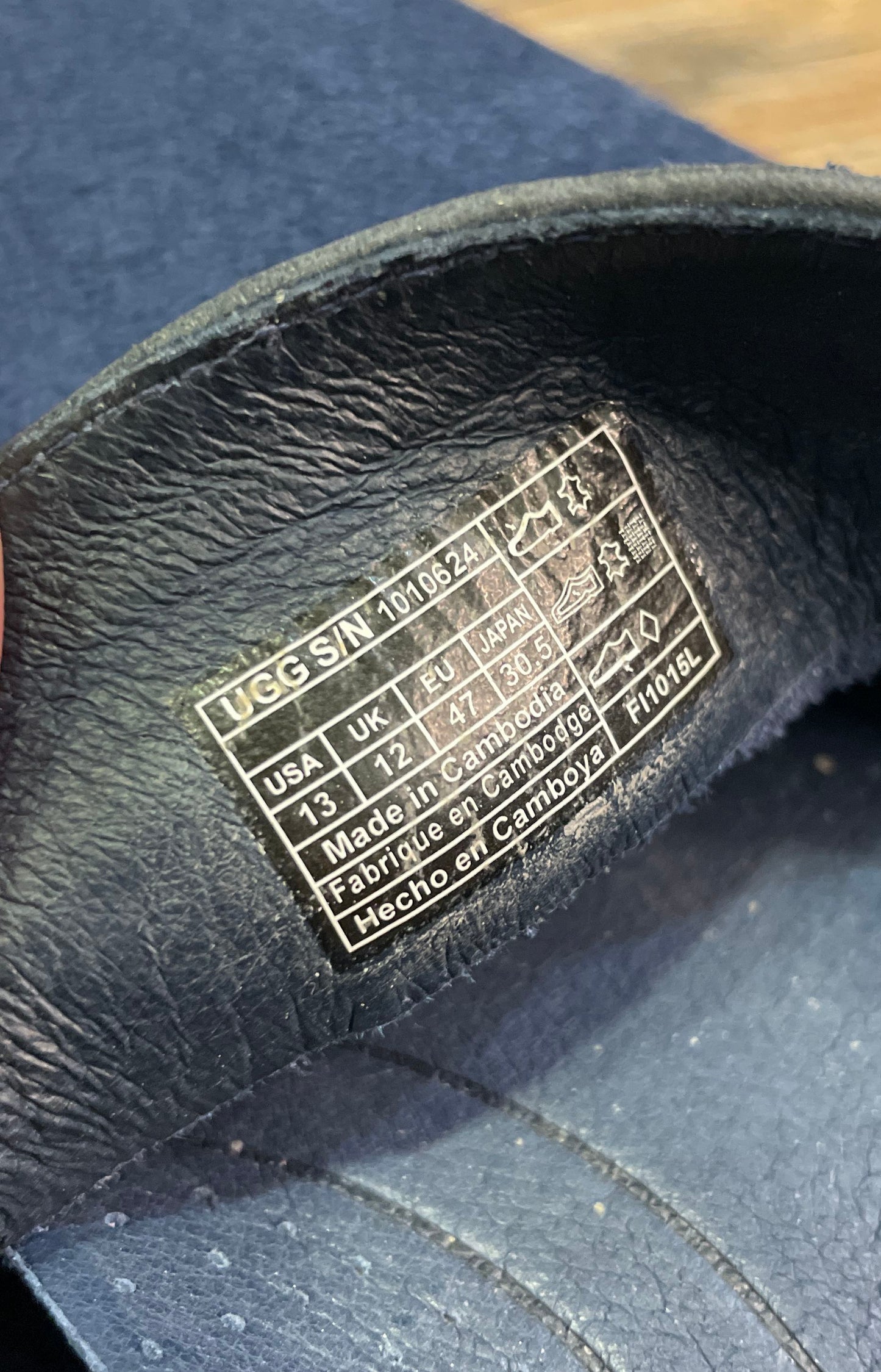 UGG Henrick Navy Blue Suede Slip-On Loafers Men's Size 13
