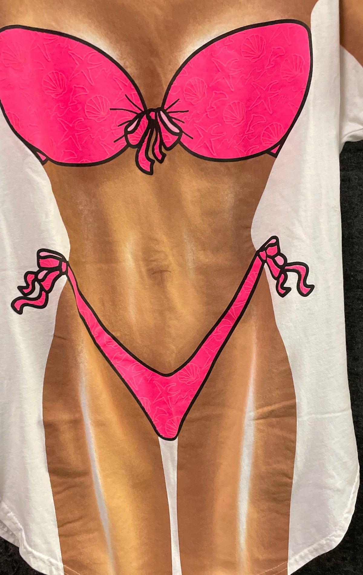 Vintage 90s LA Imprints Bikini Body Novelty T-Shirt Cover Up Sz One Size