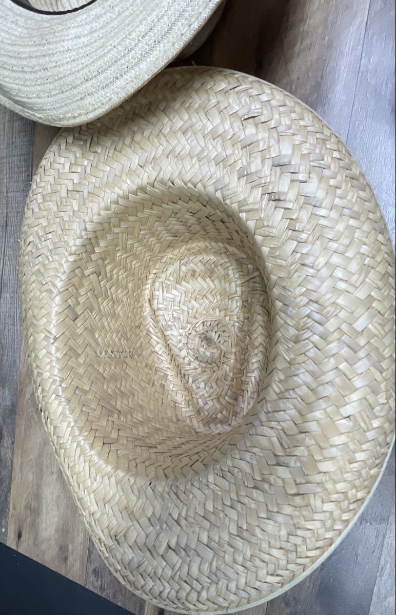 Lot of 2 Ranch Hat Men's Western Cowboy Natural Woven Straw Hats Sz 7