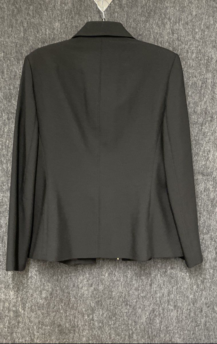 Evan-Picone Women's Black Full Zip Pointed Collar Blazer Jacket Size 12
