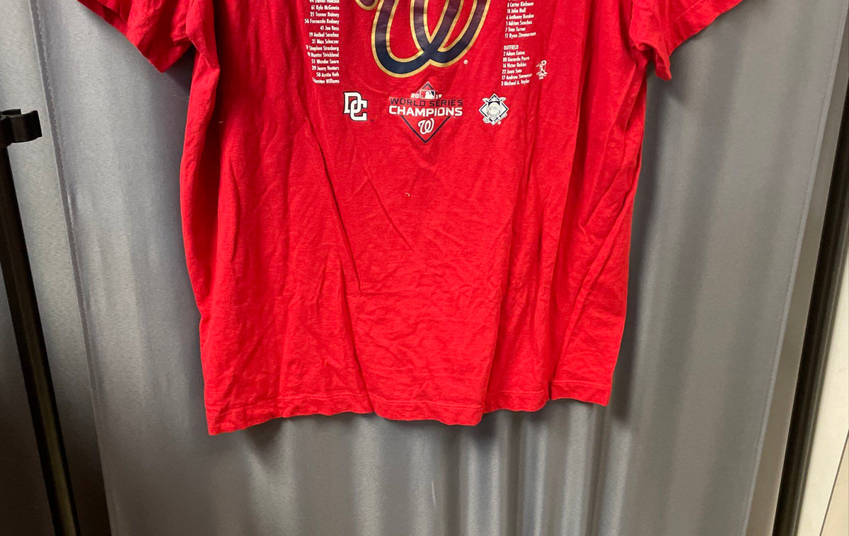 Nike Washington Nationals 2019 World Series Champions Red T-Shirt Sz L