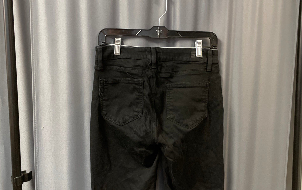 Paige Women's Black Skinny Ankle Jeans Raw Frayed Hem Sz 29