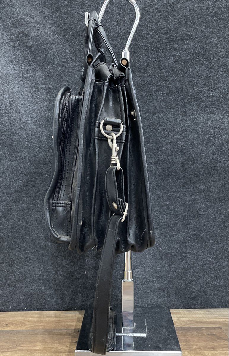 U.S. Luggage New York Black Leather Vintage Briefcase Messenger Bag Laptop