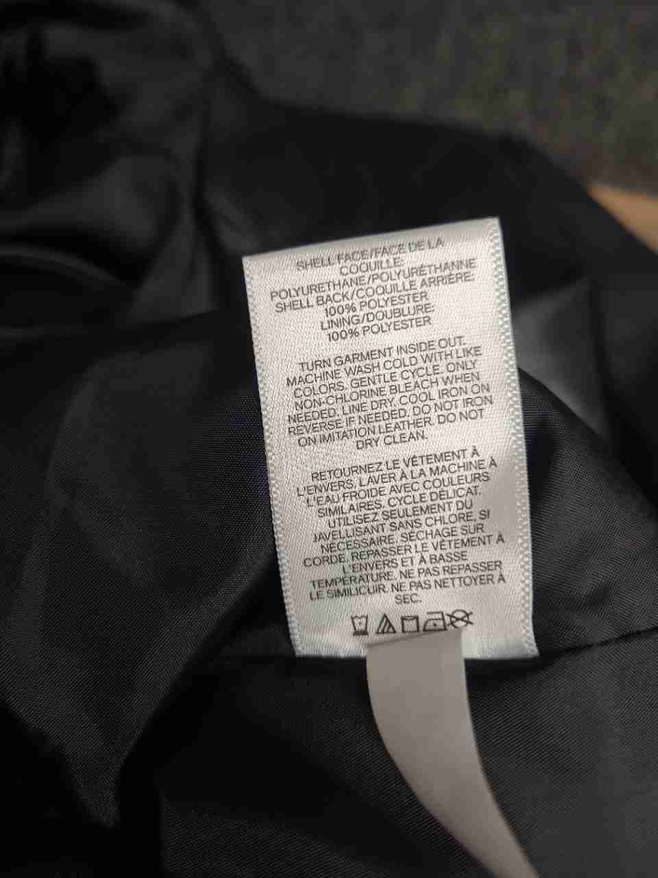 Express Women's Metallic Charcoal Gray Faux Leather Double Breasted Blazer Sz XS