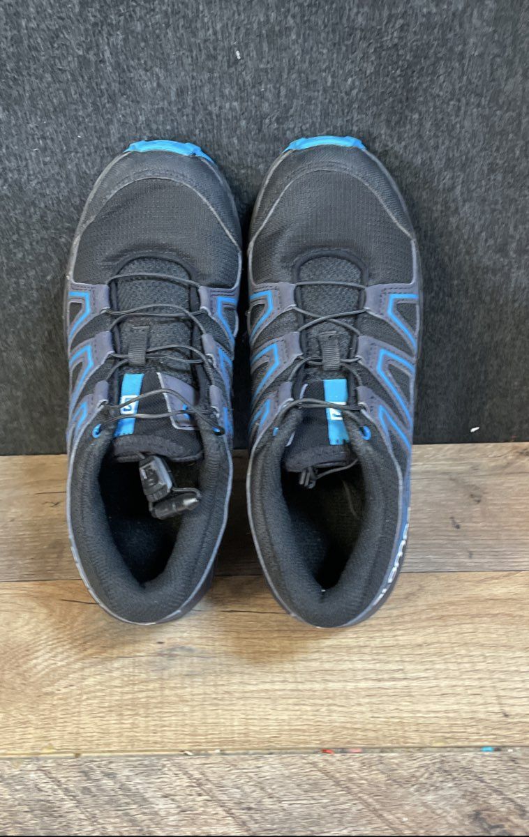 Salomon Speedcross J Black Blue Kids Trail Running Shoes Size 2