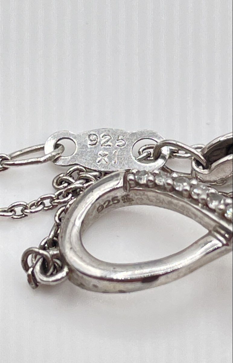 925 Sterling Silver Diamond Accent Infinity Charm Bracelet / Anklet 1.8g