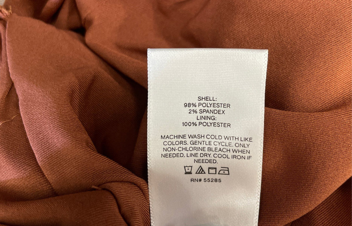 Express Women's Jumpsuit Rust Notched Lapel Wide Leg Sleeveless NWT Sz 10