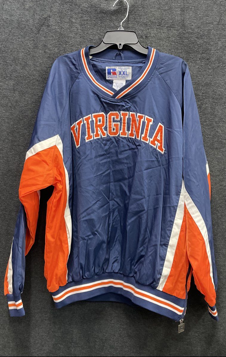 Vintage 90s Russell Athletic Virginia Men's Pullover Windbreaker Navy XXL